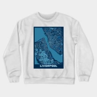 Liverpool - United Kingdom Peace City Map Crewneck Sweatshirt